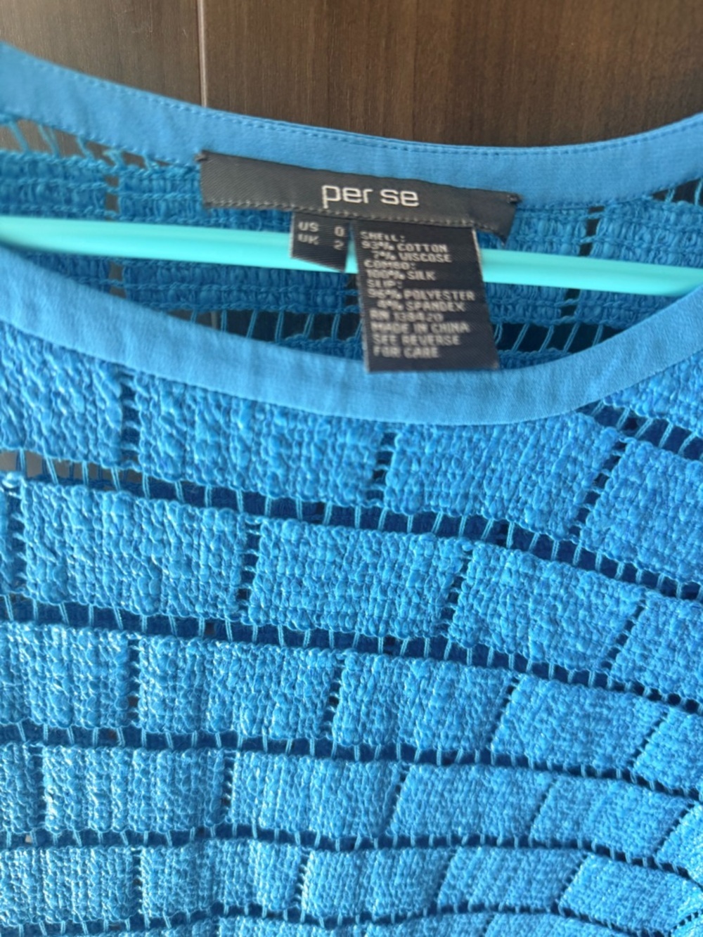 Per Se Bright Blue Short-Sleeve Knit Dress with Patch Pockets - Picture 7 of 8